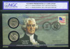 2007 P MS64, D MS65 FDI US mint cover (NGC) Thomas Jefferson