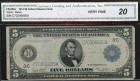 1914 Very Fine 20 $5.00 Bill (CGA) FRN