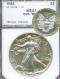 1988 Silver Eagle Mint state 67 (PCI) Rainbow toned