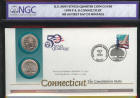 1999-PD FDI US mint cover MS64 CONNECTICUT (NGC)