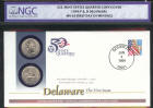 1999-PD FDI US mint cover MS65 DELAWARE (NGC)