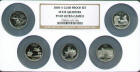 This set contains the 5 clad Statehood quarters for 2004 - Michigan, Florida, Texas, Iowa, and Wisconsin. All are graded Proof 69 Ultra Cameo by NGC and housed in their new multiholder.
